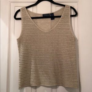 Liz Claiborne vintage linen open knit tank